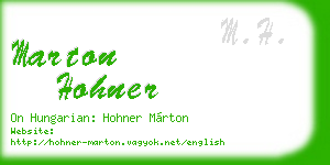 marton hohner business card