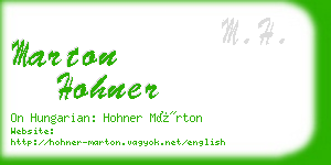 marton hohner business card